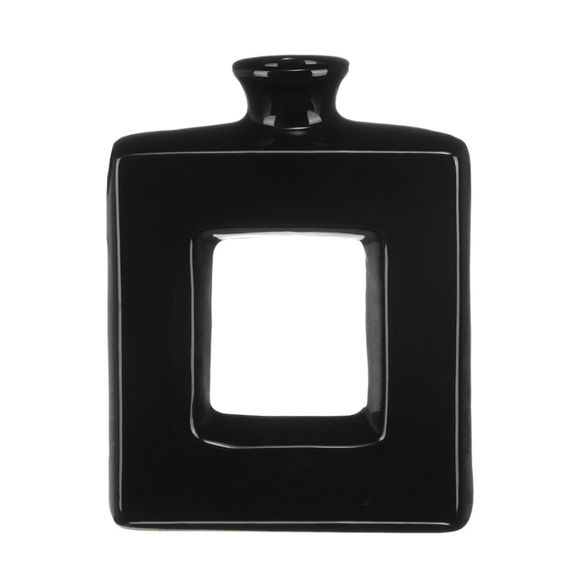 New Black Modern Solid Square Unique Vase Decor - Picture 1 of 2
